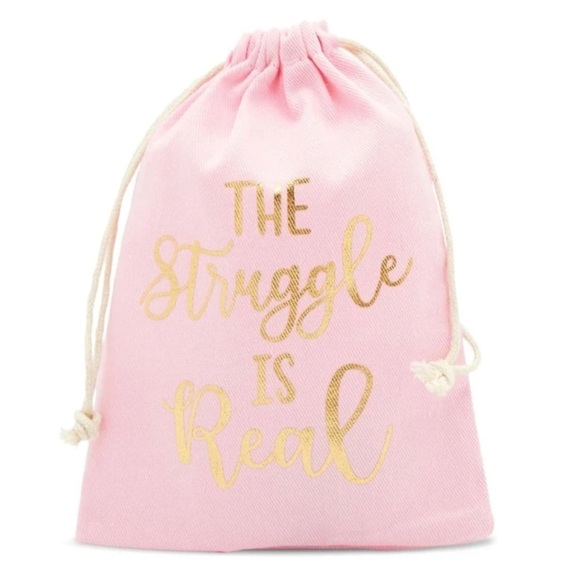 12 Pink & Gold Draw String Bags - Picture 3 of 3